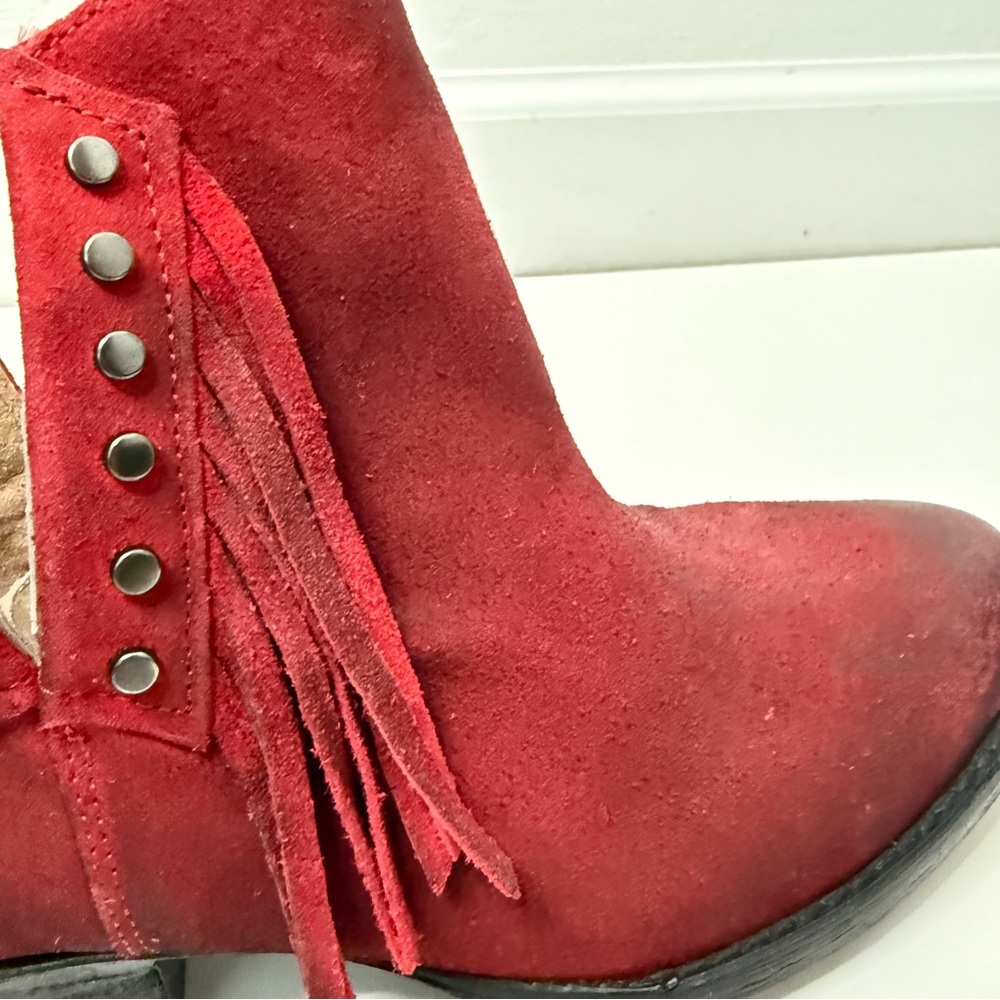 Circle G - Corral Women's Red Studs & Fringe Fashion Booties - size 8 - NWT - Picture 11 of 12